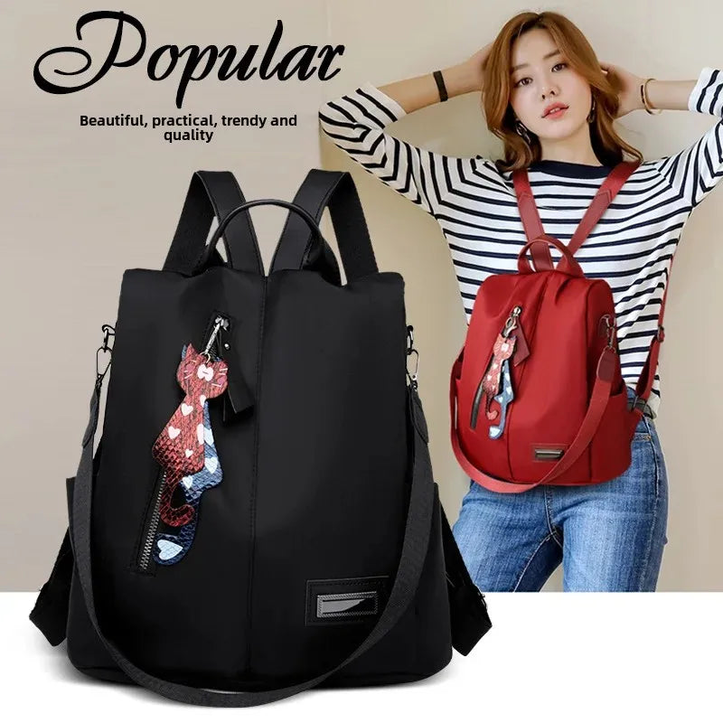 Trendy Anti-Theft Women’s Backpack 2025 – Oxford Cloth Korean Style Dual Shoulder Bag