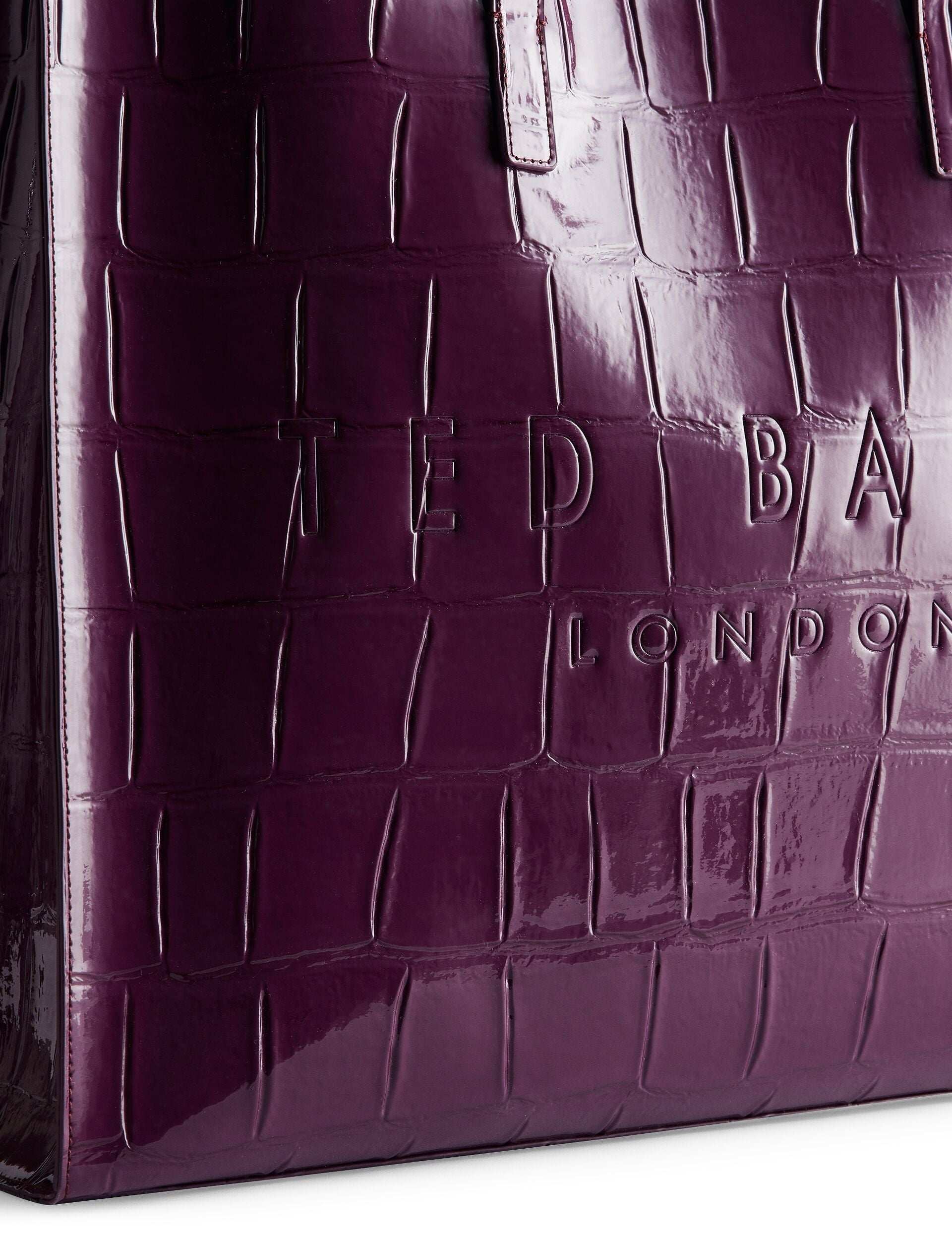 ALLICON Wide Croc Effect Icon Maroon Tote Bag