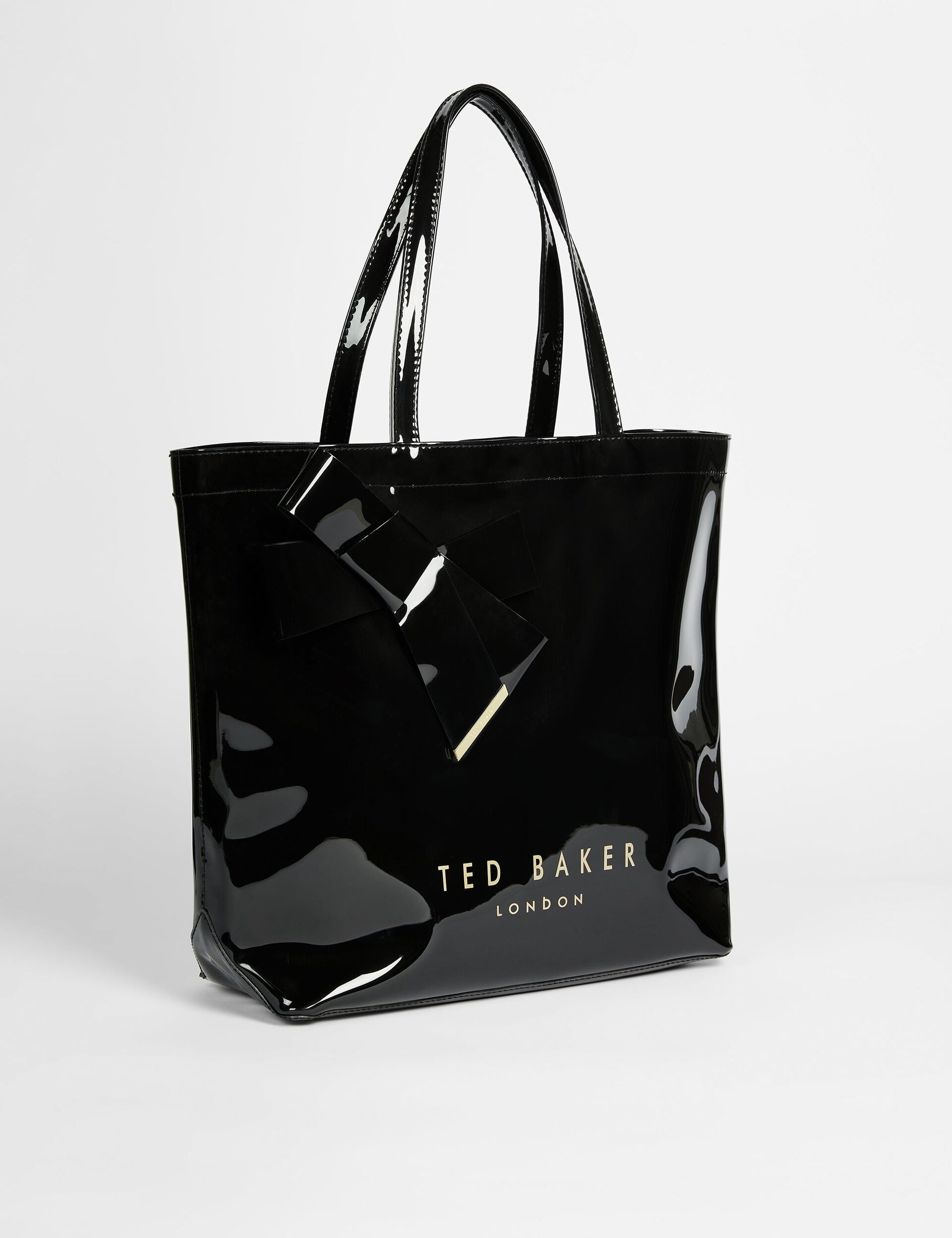 NICON Knot Bow Vinyl Icon Black Tote Bag