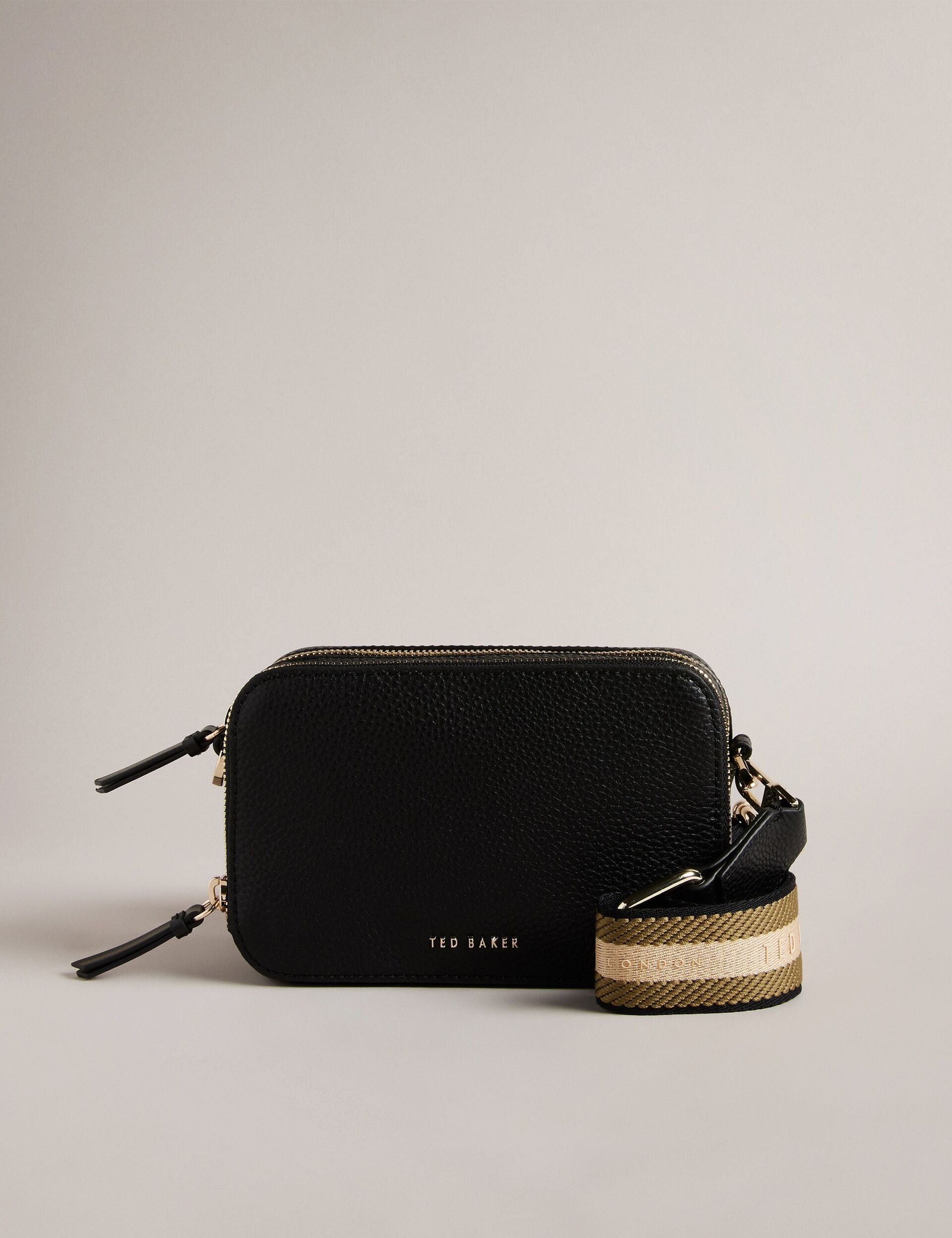 STUNNA Mini Leather Crossbody Black Camera Bag