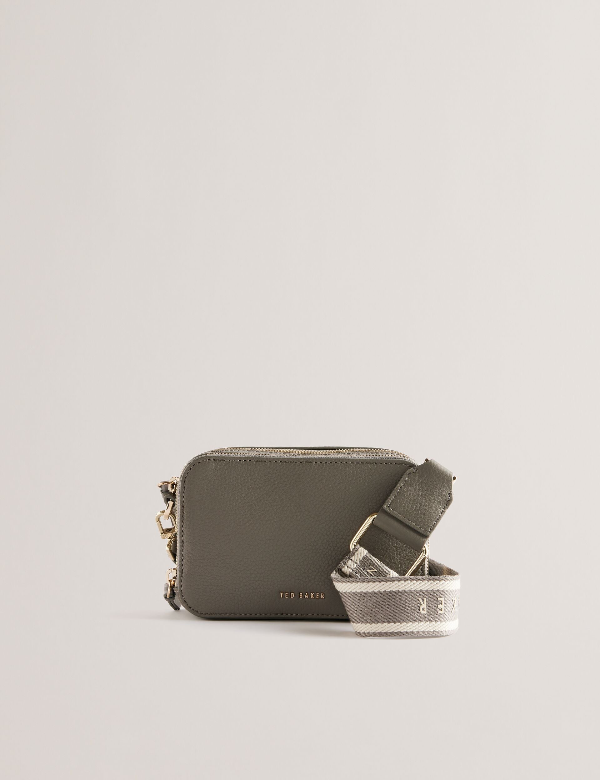 STUNNA Mini Leather Crossbody Grey Camera Bag